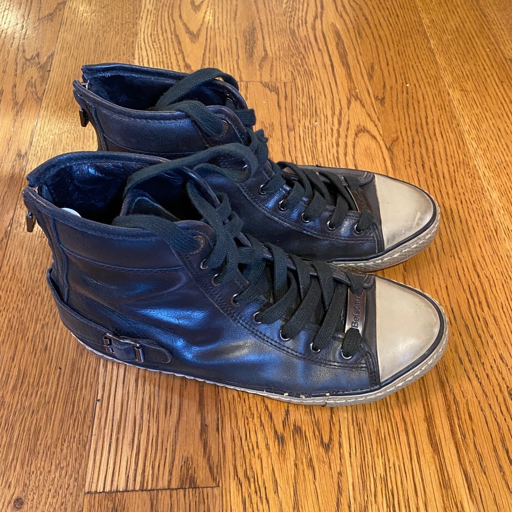 VINTAGE Belstaff Black Leather High Tops